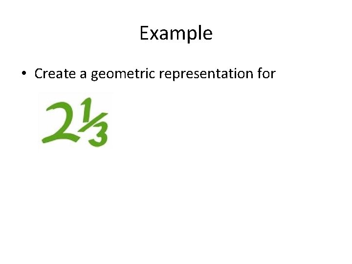 Example • Create a geometric representation for 