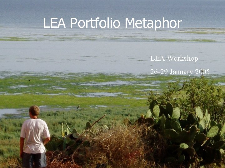 LEA Portfolio Metaphor LEA Workshop 26 -29 January 2005 