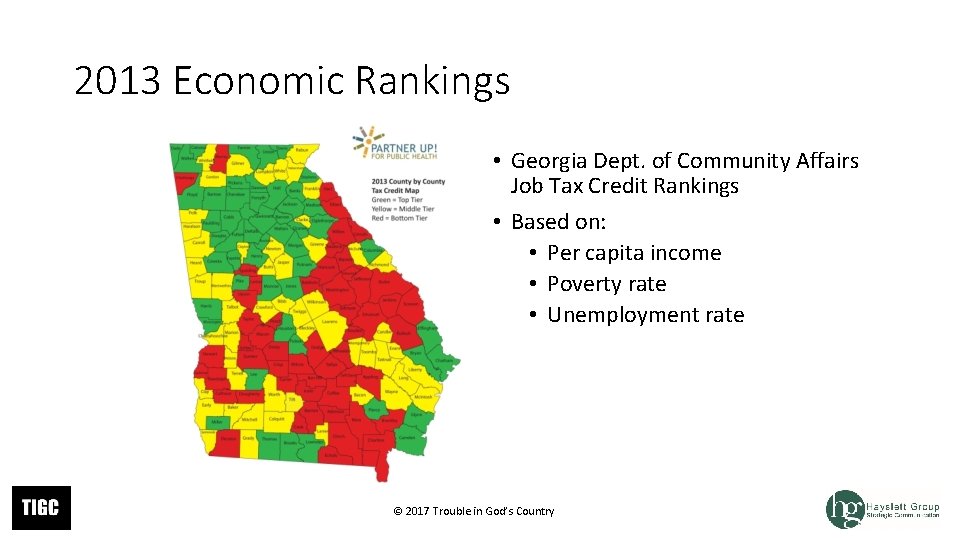 2013 Economic Rankings • Georgia Dept. of Community Affairs Job Tax Credit Rankings • 2013 Economic Rankings • Georgia Dept. of Community Affairs Job Tax Credit Rankings •