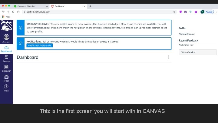 This is the first screen you will start with in CANVAS 
