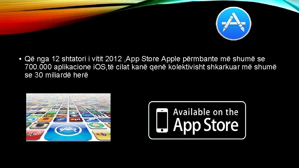  • Që nga 12 shtatori i vitit 2012 , App Store Apple përmbante