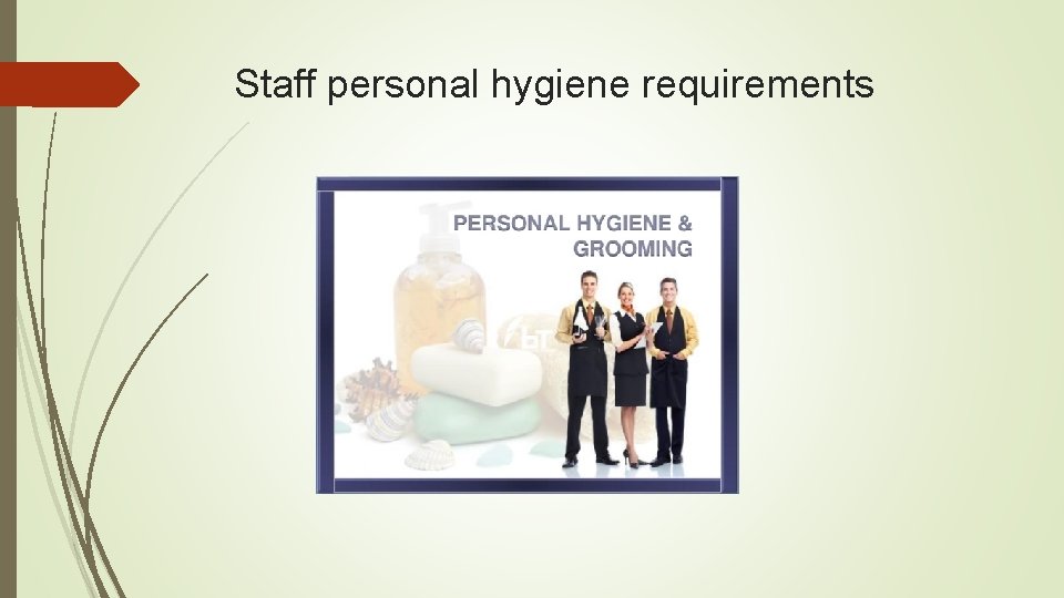 Staff personal hygiene requirements 