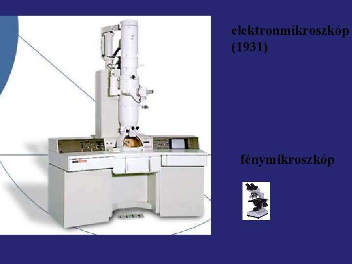 elektronmikroszkóp (1931) fénymikroszkóp 