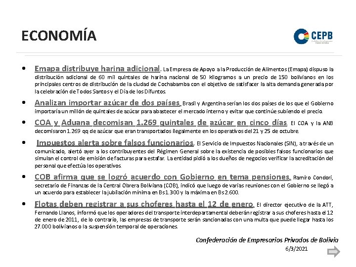 ECONOMÍA • Emapa distribuye harina adicional. La Empresa de Apoyo a la Producción de