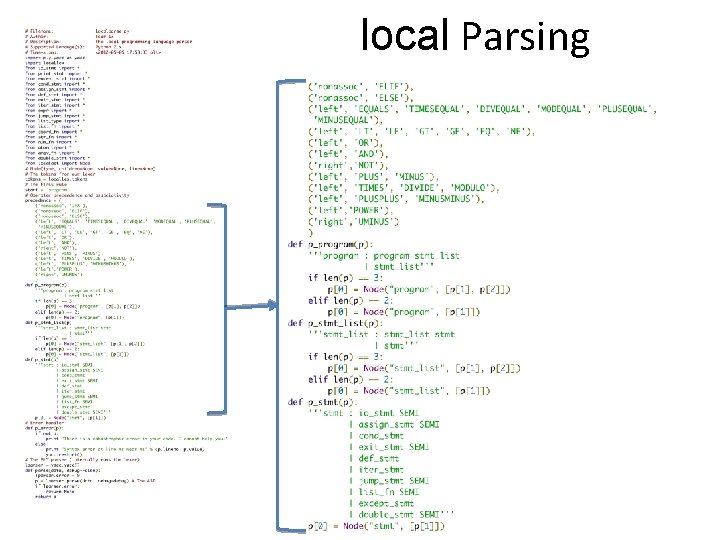 local Parsing local Parsing