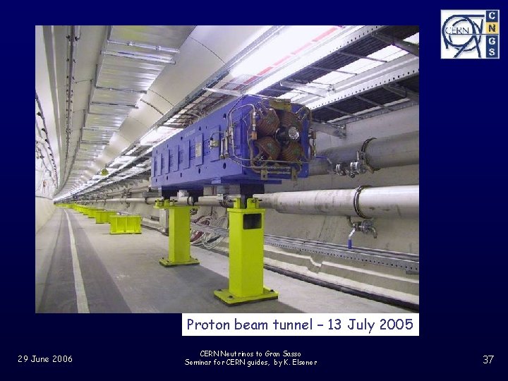 Proton beam tunnel – 13 July 2005 29 June 2006 CERN Neutrinos to Gran