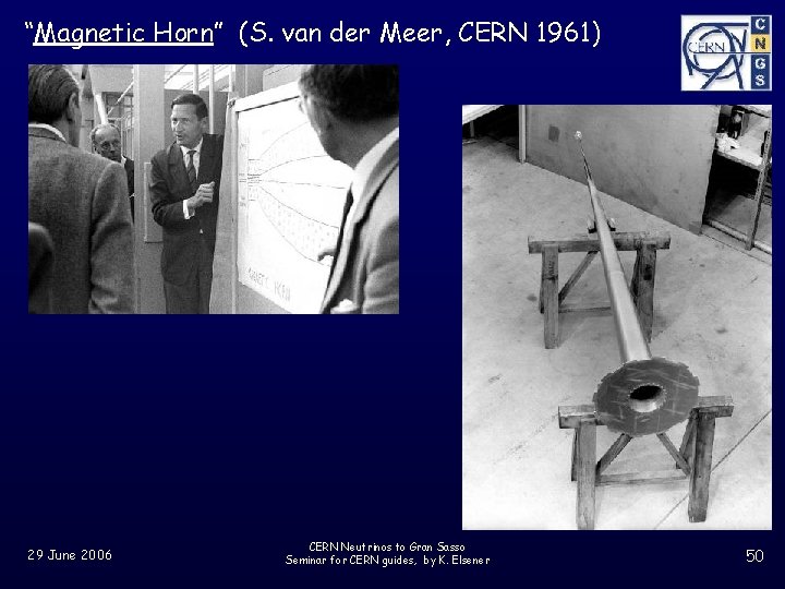 “Magnetic Horn” (S. van der Meer, CERN 1961) 29 June 2006 CERN Neutrinos to