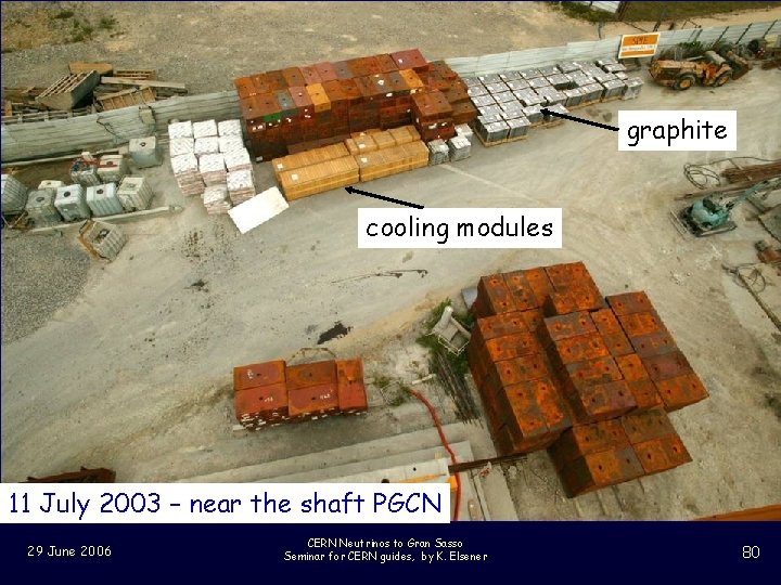 graphite cooling modules 11 July 2003 – near the shaft PGCN 29 June 2006