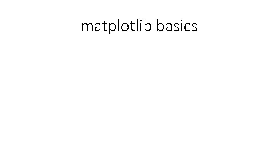 matplotlib basics 