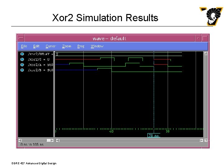 Xor 2 Simulation Results EGRE 427 Advanced Digital Design 