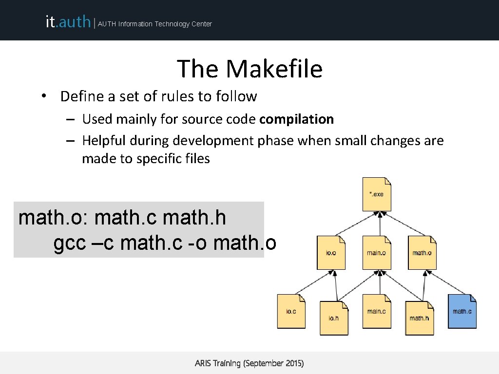 it. auth | AUTH Information Technology Center The Makefile • Define a set of