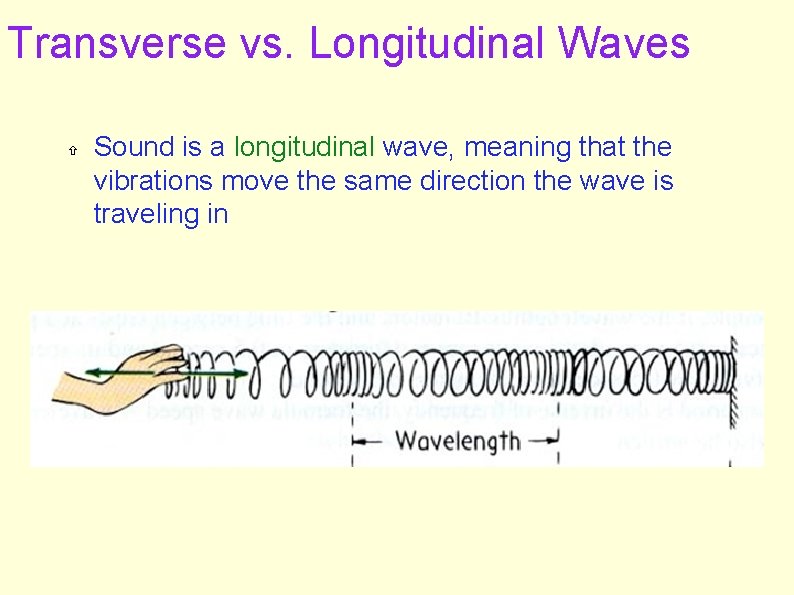 Transverse vs. Longitudinal Waves Sound is a longitudinal wave, meaning that the vibrations move