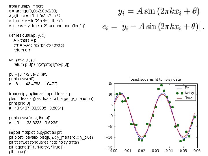 from numpy import x = arange(0, 6 e-2/30) A, k, theta = 10, 1.