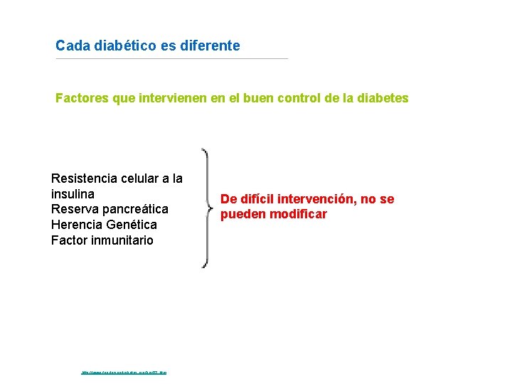 Cada diabético es diferente Factores que intervienen en el buen control de la diabetes