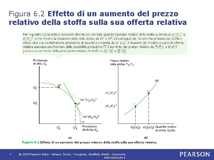 Figura 6. 2 Effetto di un aumento del prezzo relativo della stoffa sulla sua