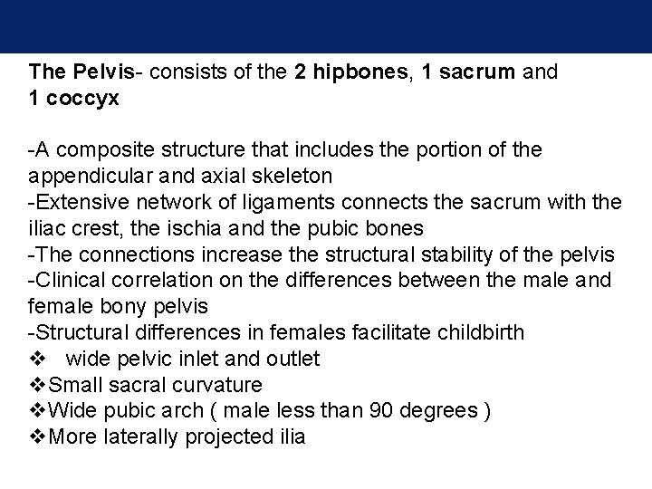 The Pelvis- consists of the 2 hipbones, 1 sacrum and 1 coccyx -A composite The Pelvis- consists of the 2 hipbones, 1 sacrum and 1 coccyx -A composite