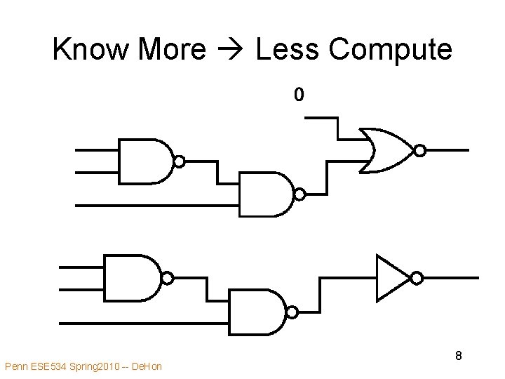 Know More Less Compute Penn ESE 534 Spring 2010 -- De. Hon 8 