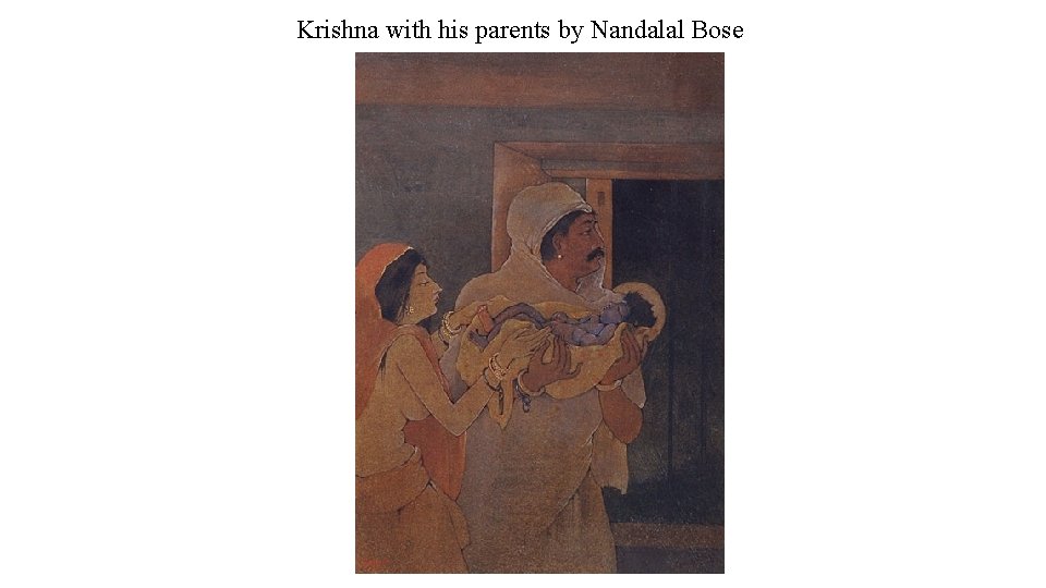 Krishna with his parents by Nandalal Bose 