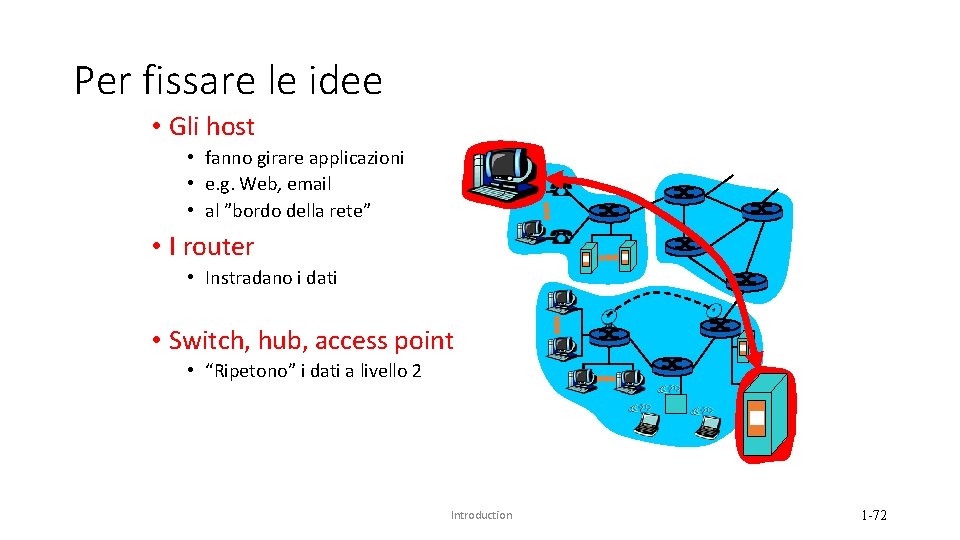 Per fissare le idee • Gli host • fanno girare applicazioni • e. g.