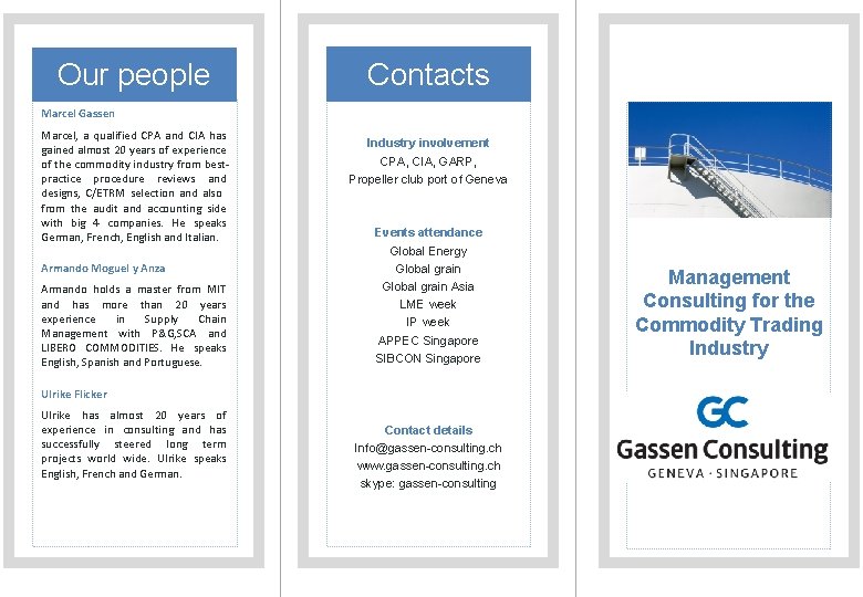 Our people Contacts Marcel Gassen Marcel, a qualified CPA and CIA has gained almost Our people Contacts Marcel Gassen Marcel, a qualified CPA and CIA has gained almost