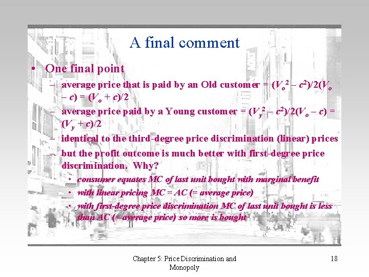 A final comment • One final point – average price that is paid by A final comment • One final point – average price that is paid by
