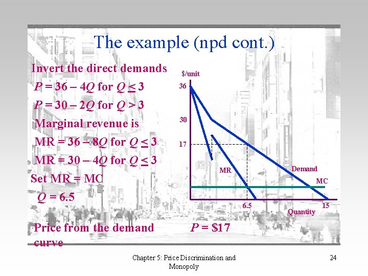 The example (npd cont. ) Invert the direct demands P = 36 – 4