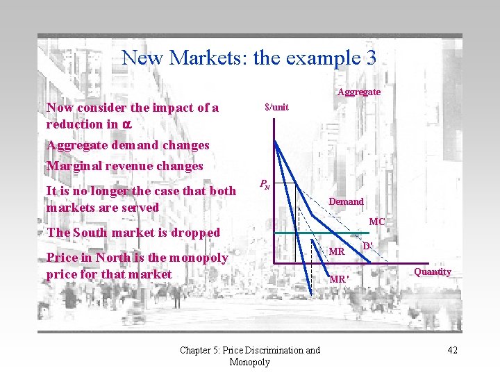 New Markets: the example 3 Aggregate Now consider the impact of a reduction in