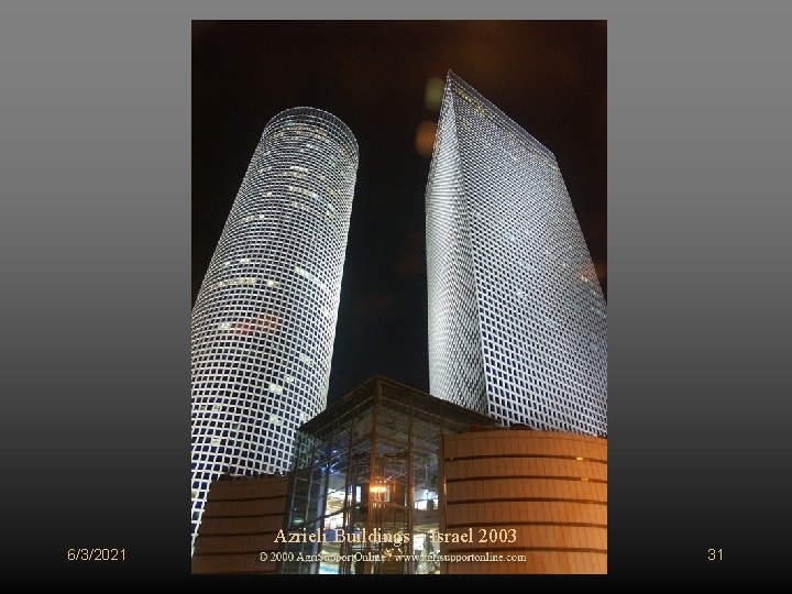 Azrieli Buildings – Israel 2003 6/3/2021 31 