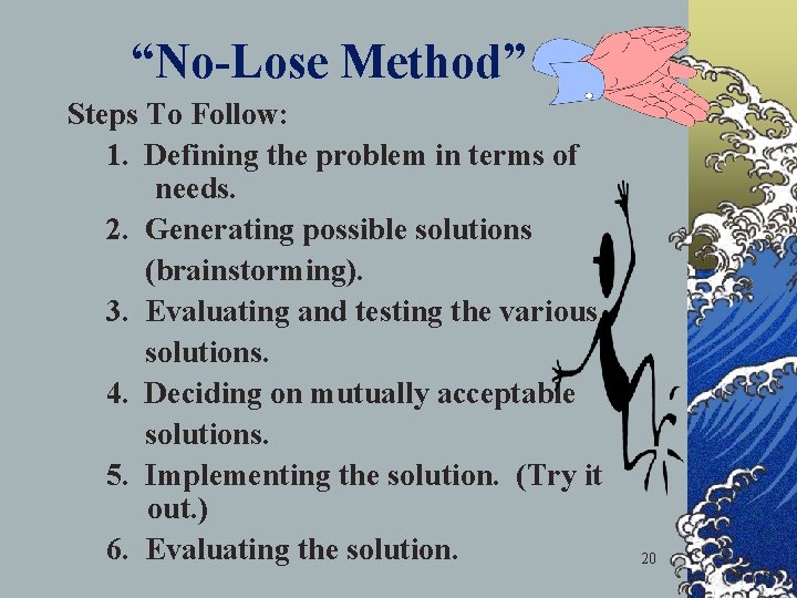 “No-Lose Method” Steps To Follow: 1. Defining the problem in terms of needs. 2.