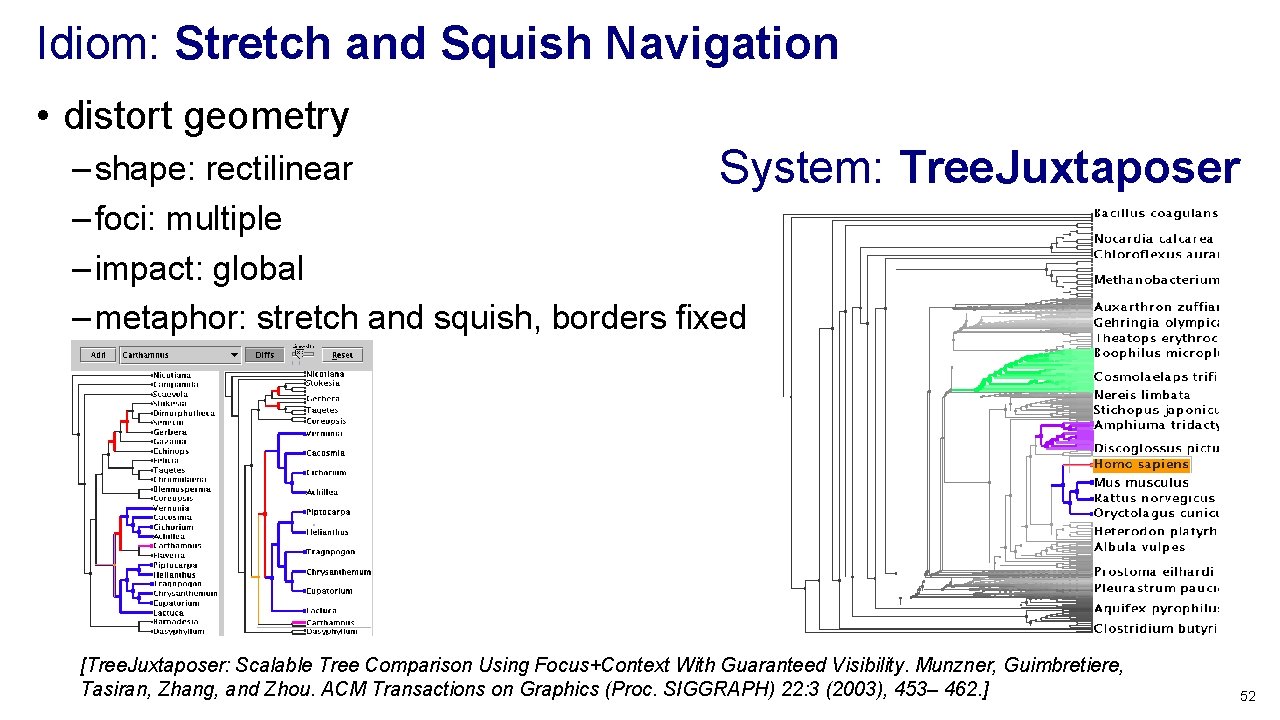 Idiom: Stretch and Squish Navigation • distort geometry – shape: rectilinear System: – foci: Idiom: Stretch and Squish Navigation • distort geometry – shape: rectilinear System: – foci: