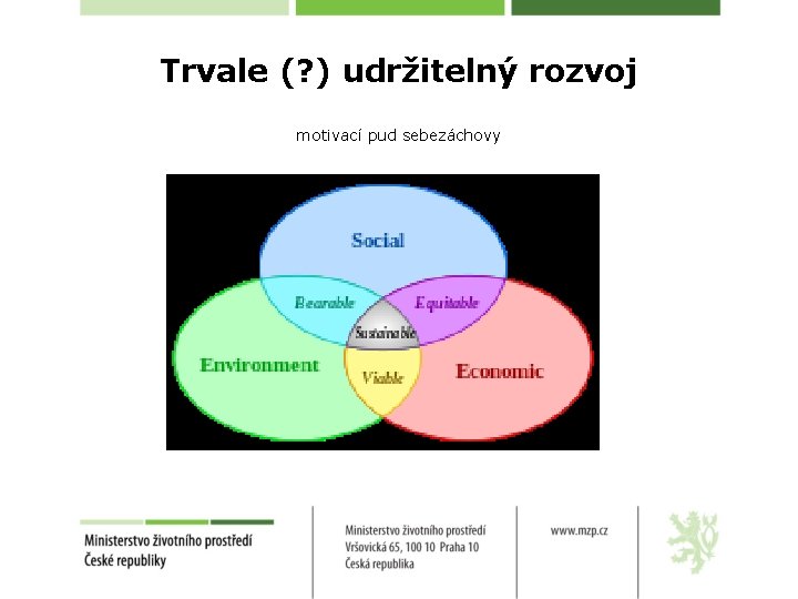 Trvale (? ) udržitelný rozvoj motivací pud sebezáchovy 
