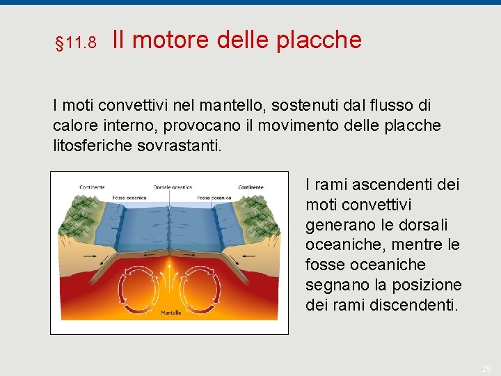 § 11. 8 Il motore delle placche I moti convettivi nel mantello, sostenuti dal
