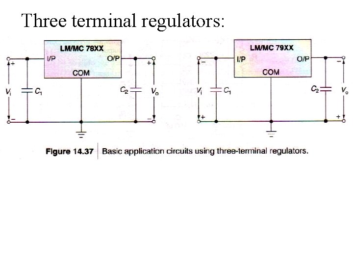 Three terminal regulators: 