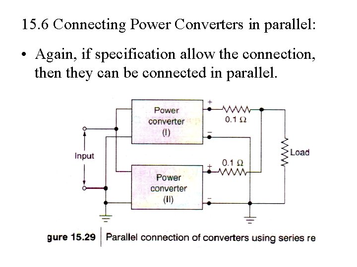 15. 6 Connecting Power Converters in parallel: • Again, if specification allow the connection,