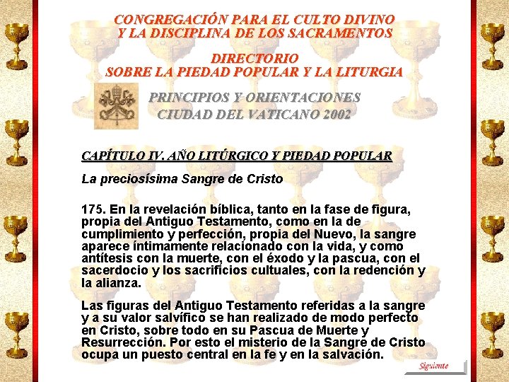 CONGREGACIÓN PARA EL CULTO DIVINO Y LA DISCIPLINA DE LOS SACRAMENTOS DIRECTORIO SOBRE LA