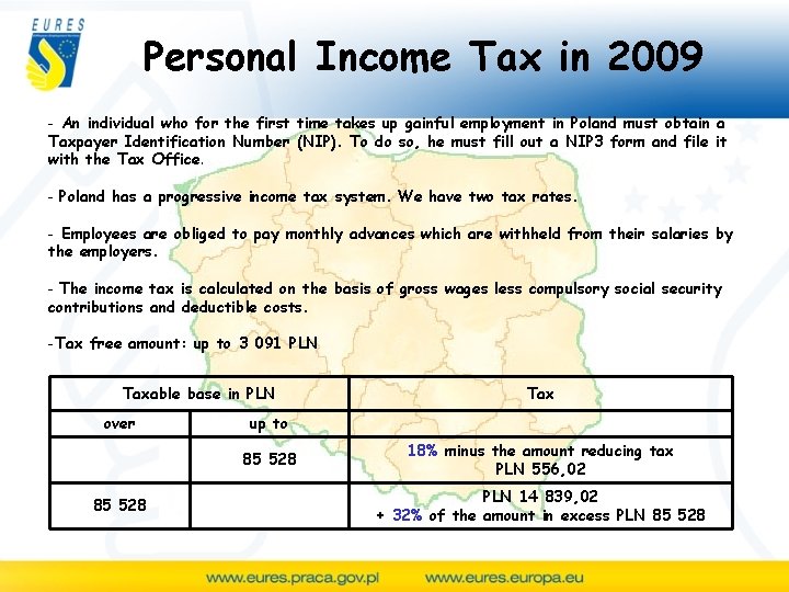 Personal Income Tax in 2009 - An individual who for the first time takes