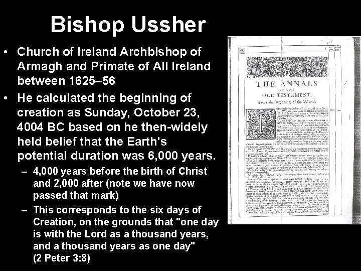 Bishop Ussher • Church of Ireland Archbishop of Armagh and Primate of All Ireland