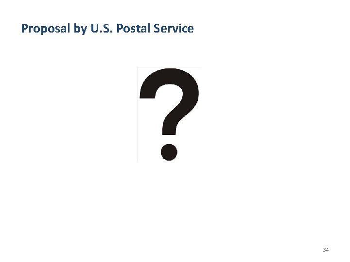 Proposal by U. S. Postal Service 34 