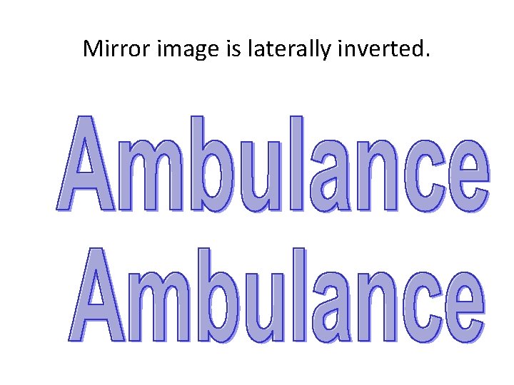 Mirror image is laterally inverted. 