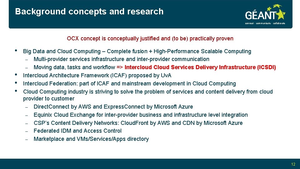 Background concepts and research connect • communicate • collaborate OCX concept is conceptually justified