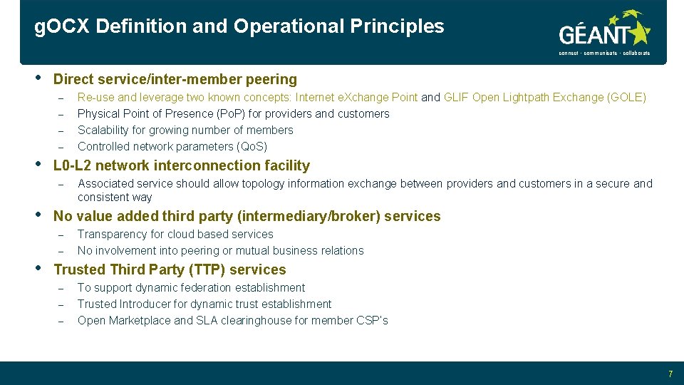 g. OCX Definition and Operational Principles connect • communicate • collaborate • Direct service/inter-member