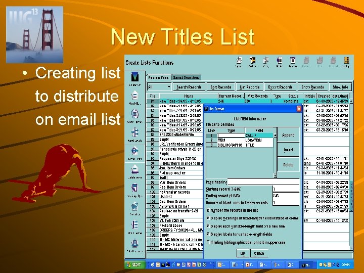 New Titles List • Creating list to distribute on email list 