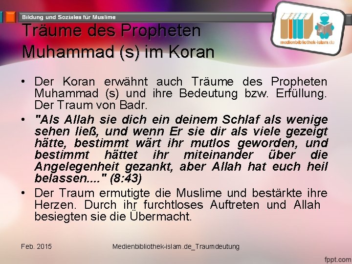 Träume des Propheten Muhammad (s) im Koran • Der Koran erwähnt auch Träume des