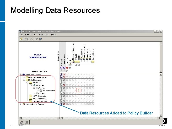 Modelling Data Resources Added to Policy Builder 41 1/3/2022 