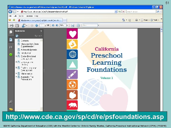51 Web Page Design http: //www. cde. ca. gov/sp/cd/re/psfoundations. asp © 2015 California Department