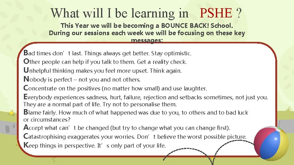 What will I be learning in PSHE ? This Year we will be becoming