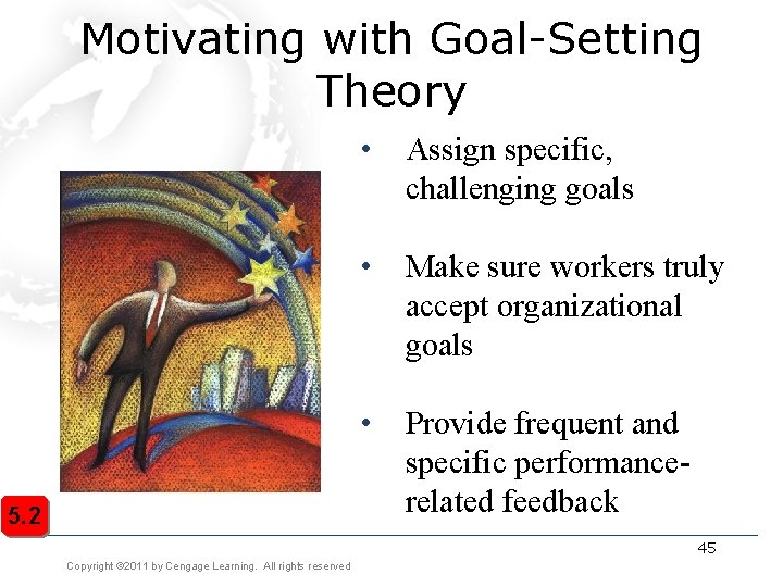 Motivating with Goal-Setting Theory • Assign specific, challenging goals • Make sure workers truly