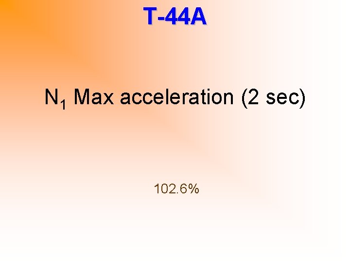 T-44 A N 1 Max acceleration (2 sec) 102. 6% 