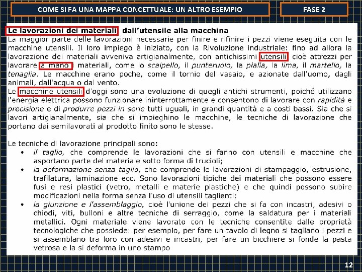 COME SI FA UNA MAPPA CONCETTUALE: UN ALTRO ESEMPIO FASE 2 12 