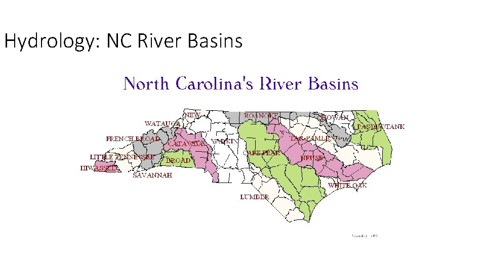 Hydrology: NC River Basins 